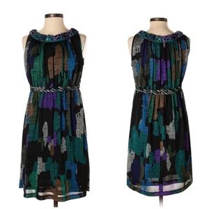 ANTHROPOLOGIE Abstract Adornment dress by Ranna Gill large